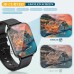 Smart Watches for Men Women,Fitness Tracker with Heart Rate Monitor Sport AMOLED Display Swimming Waterproof Watch for Android/ iOS/Phones, Black